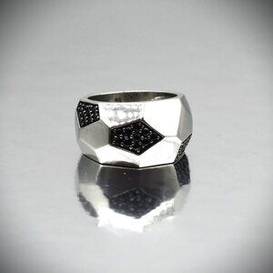 ROBERTO COIN The Fifth Season Sterling Silver Black Sapphires Ring Size 7